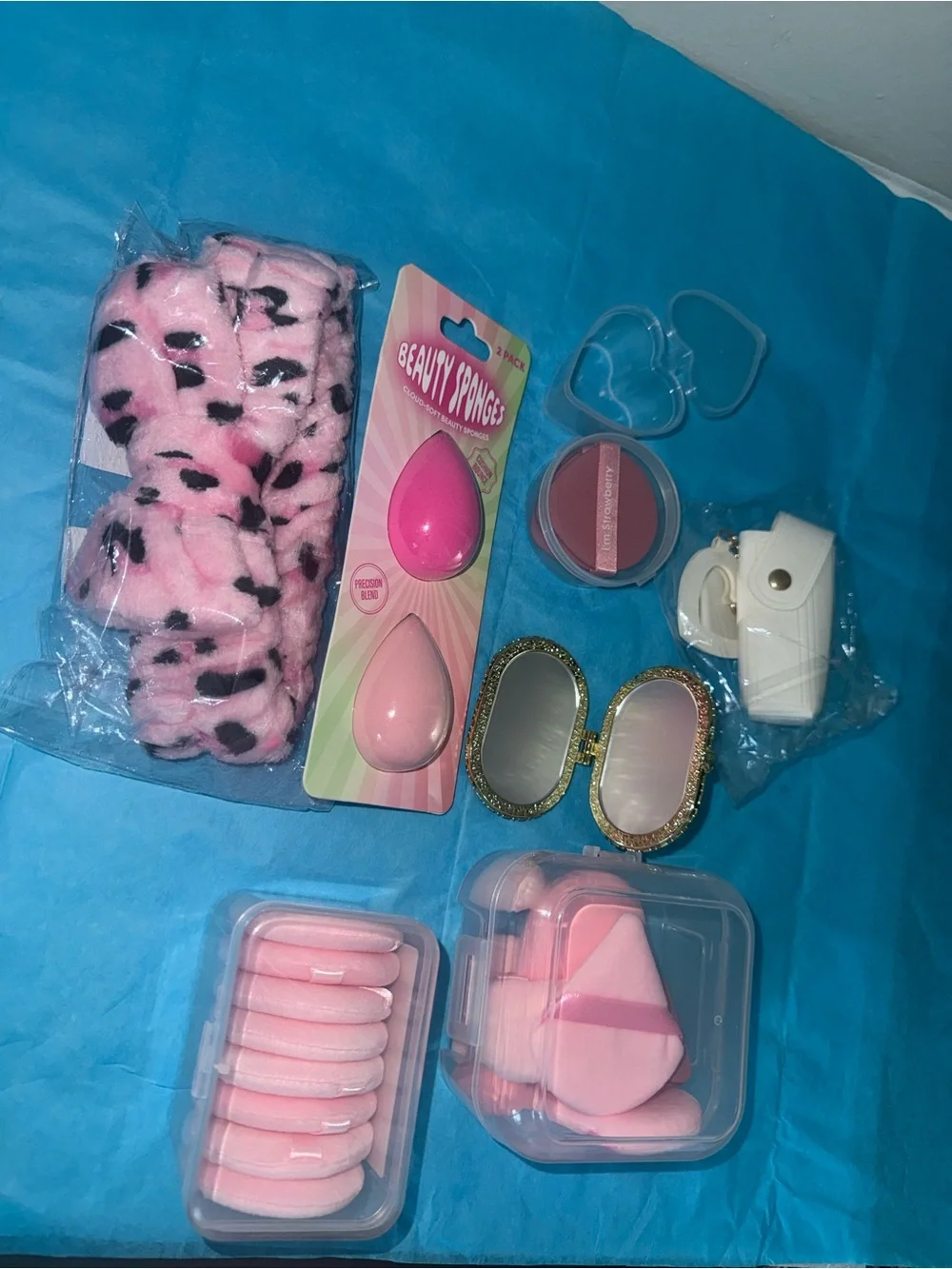 Pink Makeup Accessory Set - Beauty Sponges & Headband